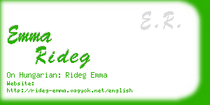 emma rideg business card